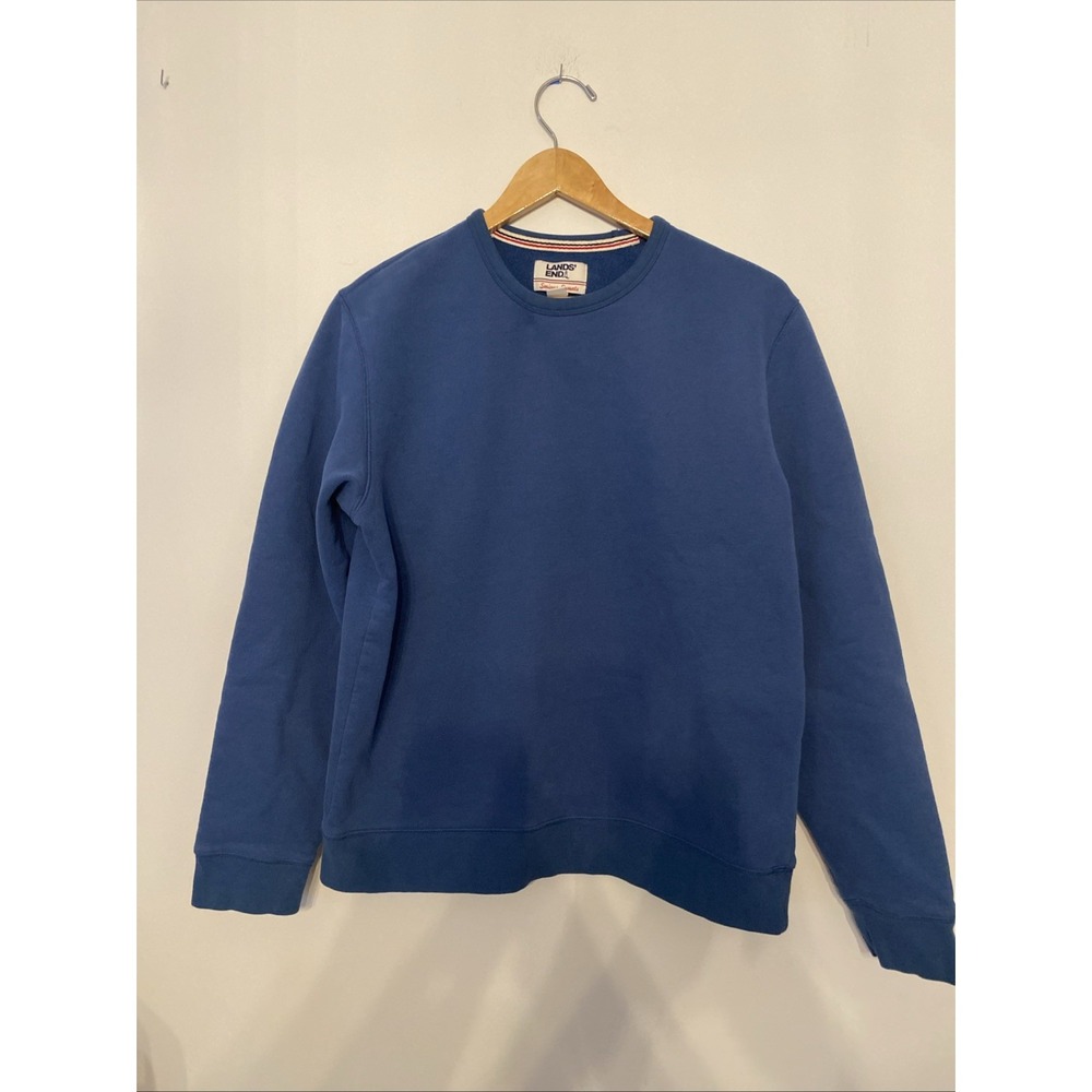 Lands' End Sweatshirt Mens M 38-40 Blue Serious Sweats Crewneck Pullover
